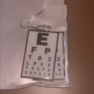 Eye Chart Earrings in Black and White